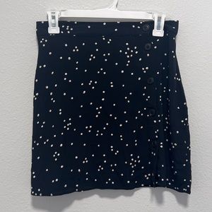 H&M Black and Tan Polka Dot Mini Skirt Size 6